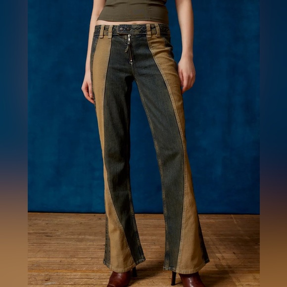 Urban Outfitters | NWT’s cyber Y2K motocross low-rise flare two toned grunge - Picture 2 of 6